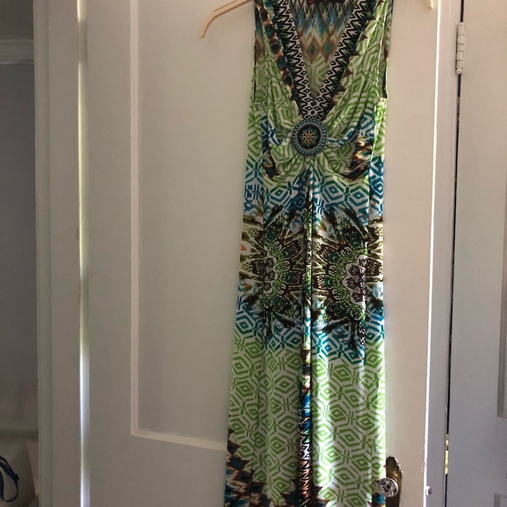 Peck & Peck maxi sundress with jeweled accent